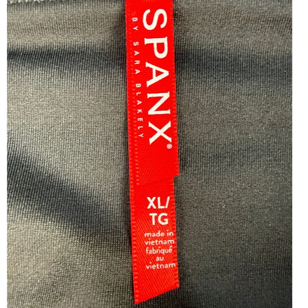 Spanx Leggings Womens XL Moto Black Faux Leather Ribbed Shaping NEW